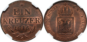 Austria, Francis I, Kreuzer 1816 G, Nagybánya MAX