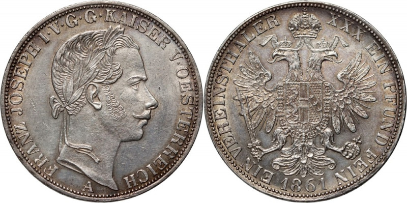 Austria, Franz Joseph I, Thaler 1861 A, Vienna Attractive coin. Nice toning. Ład...