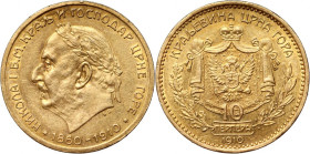Montenegro, Nicholas I, 10 Perpera 1910, Vienna, 50th Anniversary of Reign
