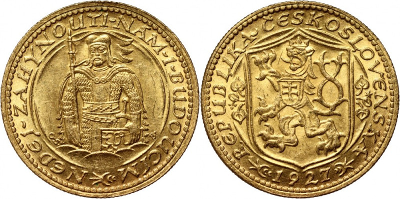Czechoslovakia, Ducat 1927 Gold 3,49 g, better date.
 Złoto 3,49 g. Rzadszy roc...