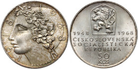 Czechoslovakia, 50 Korun 1968, 50 years of Czechoslovakia
