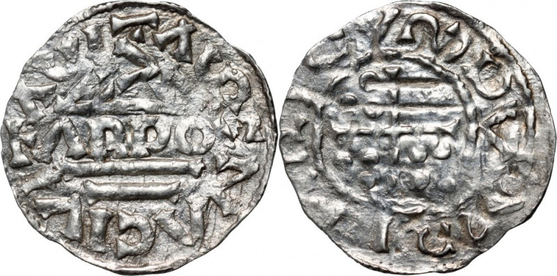 Germany, Bayern, Heinrich II der Zänker 985-995, Denar, Regensburg, mintmaster A...