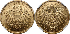 Germany, Lubeck, 10 Mark 1906 A, Berlin, Proof