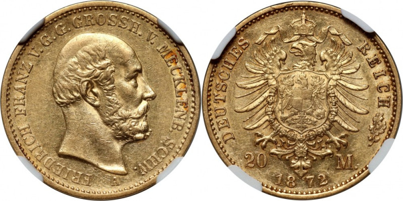 Germany, Mecklenburg-Schwerin, Friedrich Franz II, 20 Mark 1867 A, Berlin Gold. ...