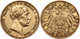 Germany, Mecklenburg-Schwerin, Friedrich Franz III, 10 Mark 1890 A, Berlin