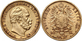 Germany, Prussia, Wilhelm I, 20 Mark 1871 A, Berlin, rare date
