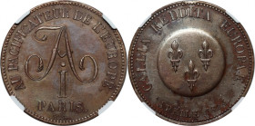 Russia - France, medal (5 Francs) 1814 in bronze, ESSAI, Visit of the Alexander I to Paris.
