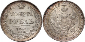 Russia, Nicholas I, Rouble 1842 СПБ АЧ, St. Petersburg