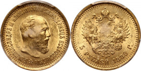 Russia, Alexander III, 5 Roubles 1889 (АГ), St. Petersburg