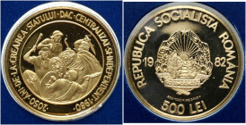 Romania, 500 Lei 1982, Franklin Mint, 2,050th Anniversary of First Independent State
