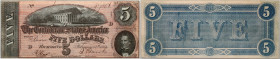 Confederate States of America, Richmond, 5 Dollars 17.02.1864, series D