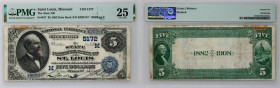USA, National Currency, Missouri, The State National Bank of Saint Louis, 5 Dollars 1882, series K