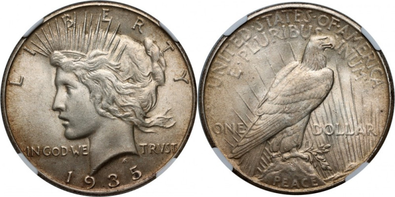 USA, Dollar 1935, Philadelphia, Peace Dollar Nice coin.
 Ładnie zachowany w del...