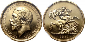 Great Britain, George V, 5 Pounds 1911, Proof