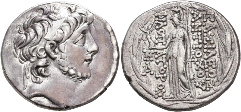 GRECIA ANTIGUA. REINO SELÉUCIDA. Antíoco IX (114-95 a.C.). Tetradracma. A/ Cabez...