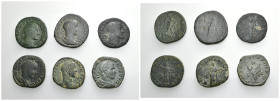 IMPERIO ROMANO. Lote de 6 sestercios: Alejandro Severo (1); Gordiano (2); Maximino el Tracio (2) y Filipo (I). BC+.