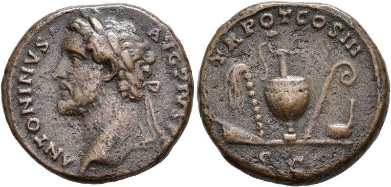 IMPERIO ROMANO. ANTONINO PÍO. As. Roma (140-144). A/ Cabeza laureada a izq.; ANT...