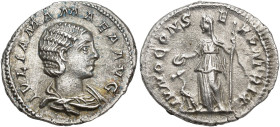 IMPERIO ROMANO. JULIA MAMEA. Denario. Roma (225-235). A/ Busto drapeado a der.; IVLIA MAMAEA AVG. R/ Juno a izq. con pavo real; IVNO CONSERVATRIX. 2,9...