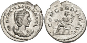 IMPERIO ROMANO. OTACILIA SEVERA. Antoniniano. Roma (246-248). A/ Busto diademado, drapeado y sobre creciente a der.; M OTACIL SEVERA VG. R/ Concordia ...
