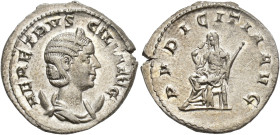 IMPERIO ROMANO. HERENIA ETRUSCILA. Antoniniano. Roma (249-251). A/ Busto diademado, drapeado y sobre creciente a der.; HERE ETRVSCILLA AVG. R/ Pudicit...