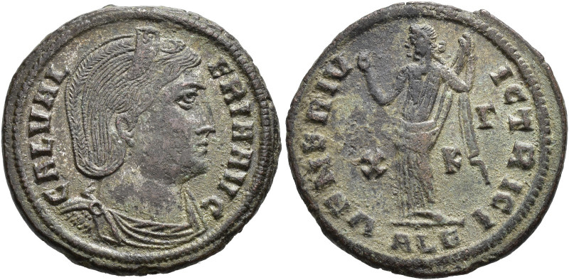 IMPERIO ROMANO. GALERIA VALERIA. Follis. Alejandría (308). A/ Cabeza diademada a...