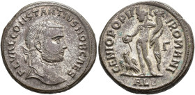 IMPERIO ROMANO. CONSTANCIO I. Follis. Alejandría (294). A/ Cabeza laureada a der.; FL VAL CONSTANTIVS NOB CAES. R/ Genio a izq., delante águila; GENIO...