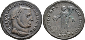 IMPERIO ROMANO. MAXIMINO. Follis. Antioquía (305). A/ Cabeza laureada a der.; GAL VAL MAXIMINVS NOB C. R/ Genio; GENIO POPVLI ROMANI. -/A//ANT. 10,5 g...