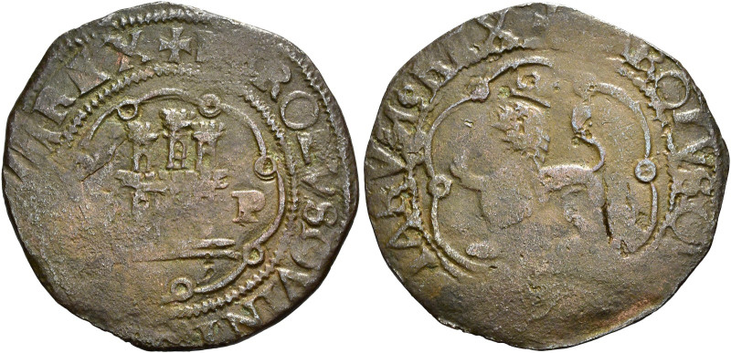 CARLOS I. 4 maravedís. Sevilla. (S)-P/(F). AE 3,65 g. 26,7 mm. AC-48. Amplios va...