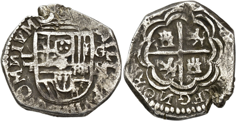 FELIPE III. 2 reales. Sin fecha visible. Valor a izq. G/M a der. Tipo OMNIVM. C ...