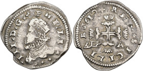 FELIPE III. 3 tarí. 1612. Messina. AR 7,85 g. 26,5 mm. Spahr-49; MIR-346.5. MBC-/MBC.