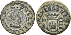 FELIPE IV. 4 maravedís. 1663. Madrid. Y. AE 1,15 g. 14,7 mm. AC-239. Pátina verde terrosa. MBC-.