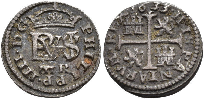 FELIPE IV. 1/2 real. 1633. Segovia. R. AR 1,48 g. 14,9 mm. AC-624. MBC.