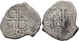 FELIPE IV. Real. 1660. Potosí. E. Dos fechas. AR 2,45 g. 19,1 mm. AC-762. BC+.
