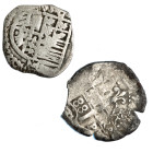 CARLOS II. Lote de 2 piezas de 1 real. 1 de 1688 (2 fechas). BC+/MBC-.