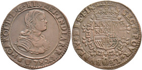 CARLOS II. Jetón. 1678. Bruselas. Oficina de finanzas. AE 5,86 g. 30 mm. Rayitas. EBC-.
