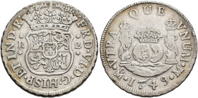 FERNANDO VI. 2 reales. 1749. México. M. AR 6,67 g. 26,8 mm. VI-225. MBC.