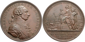 CARLOS III. Medalla. Colonización de Sierra Morena. Grabador de anv. Prieto y de rev. J.A. Gil. AE 78,95. 56 mm. Vives-46. SC.