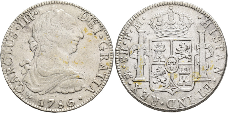 CARLOS III. 8 reales. 1786. México. FM. AR 26,83 g. 38,3 mm. VI-951. Leves oxida...