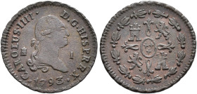 CARLOS IV. Maravedí. 1793. Segovia. AE 1,02 g. 15,7 mm. VI-20. MBC.