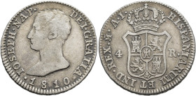 JOSÉ I BONAPARTE. 4 reales. 1810. Madrid. AI. AR 5,98 g. 27 mm. VI-13. MBC-.