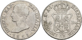 JOSÉ I BONAPARTE. 4 reales. 1811. Madrid. AI. AR 5,92 g. 26,3 mm. VI-145. Rayitas. MBC.