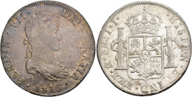 FERNANDO VII. 8 reales. 1813. México. JJ. AR 26,93 g. 40 mm. VI-1092. R.B.O. MBC-/MBC.