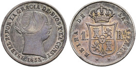 ISABEL II. Real. 1853. Barcelona. AR 1,27 g. 14,6 mm. VI-246. MBC+/EBC-.