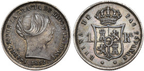 ISABEL II. Real. 1852. Madrid. AR 1,29 g. 14,6 mm. VI-266. MBC+