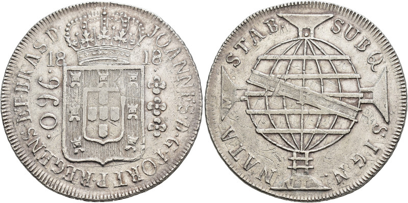 BRASIL. Juan VI. 960 reis. 1818. Río. R. AR 26,61 g. 41,5 mm. KM-326. Vallaure, ...