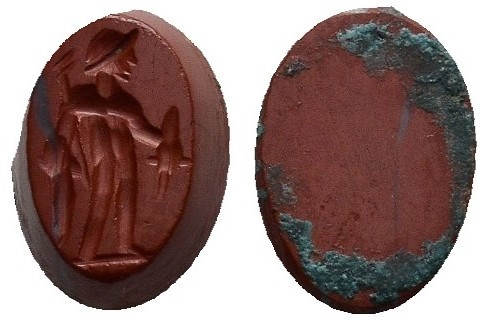 ARQUEOLOGÍA. ROMA. Entalle con representación de figura masculina a der. (ss. I-...