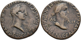 HISPANIA ANTIGUA. Carthagonova. As. Calígula. A/ Cabeza laureada a der.; C CAESAR AVG GERMANIC IMP P M TR P COS. R/ Cabeza femenina a der. (¿Salus?), ...