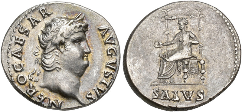 IMPERIO ROMANO. NERÓN. Denario. Roma (65-66 d.C.). A/ Cabeza laureada y a der.; ...