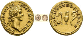 IMPERIO ROMANO. NERVA. Roma (97 d.C.) A/ Cabeza laureada a der.; IMP NERVA CAES AVG P M TR POT. R/ Instrumentos sacerdotales; COS III PATER PATRIAE. A...