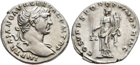 IMPERIO ROMANO. TRAJANO. Denario. Roma (103-111). A/ Busto laureado, drapeado al hombro a der.; IMP TRAIANO AVG GER DAC P M TR P. R/ Aequitas a izq. c...
